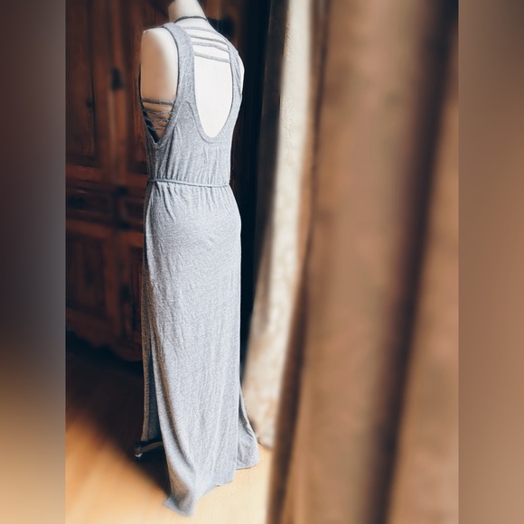Chaser Strappy Tee Maxi Dress Heather Gray S NWT Luxe Jersey - Picture 12 of 13